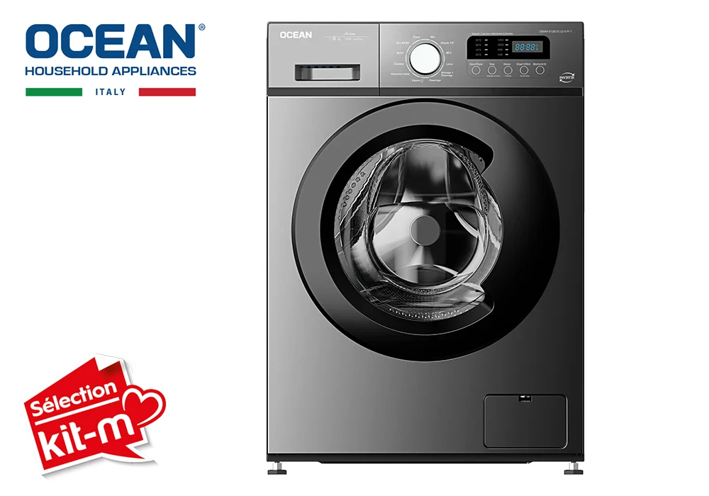 Lave-Linge 8KG Silver Inverter Vapeur (OSWM8126DCLDSFP7) Électroménager Votre Magasin de Meuble et Électroménager à La Réunion ! 4 Lave-Linge 8KG Silver Inverter Vapeur (OSWM8126DCLDSFP7) – Image 1