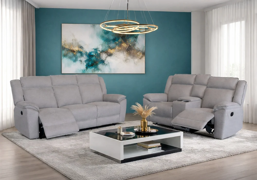 Salon Canapé 3 Places Relax Électrique + Canapé 2 Places Relax Avec Console Centrale Lolita Fauteuils, Tabourets & Poufs Votre Magasin de Meuble et Électroménager à La Réunion !