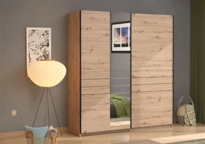 Armoire 2 Portes Coulissantes avec Miroir Veymont 195cm