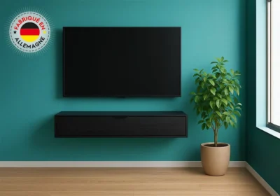 Meuble TV Suspendu STREAM noir Meubles Votre Magasin de Meuble et Électroménager à La Réunion !