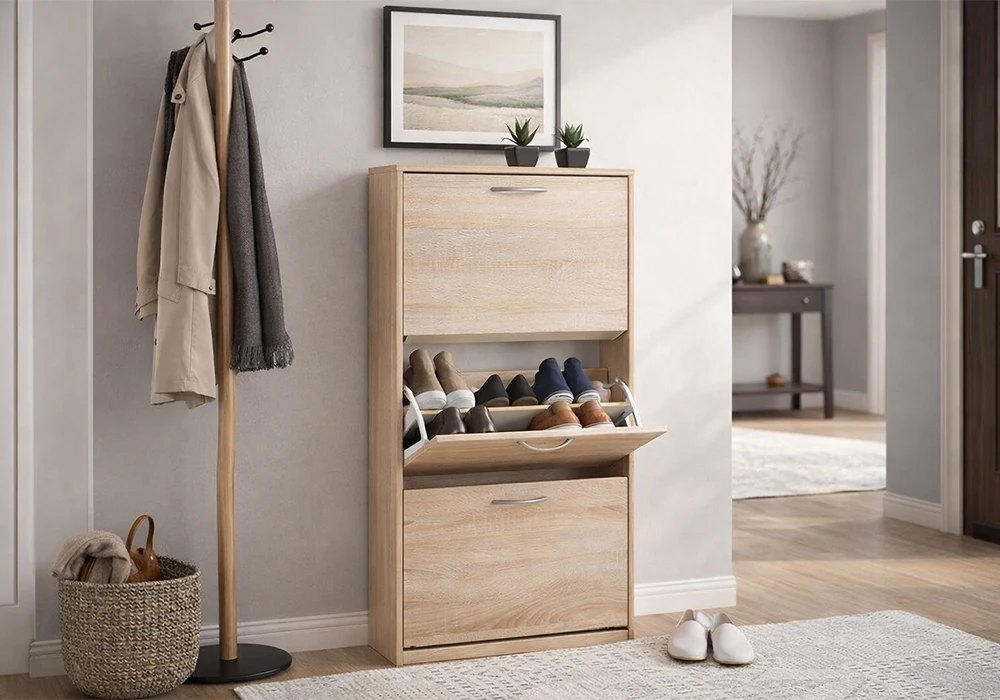 Meuble Chaussures 3 Abattants MAINZ Meubles Votre Magasin de Meuble et Électroménager à La Réunion !