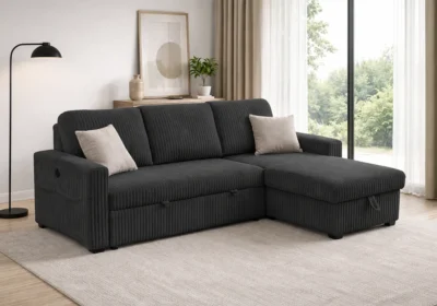 Salon D'Angle Convertible HEVY Gris