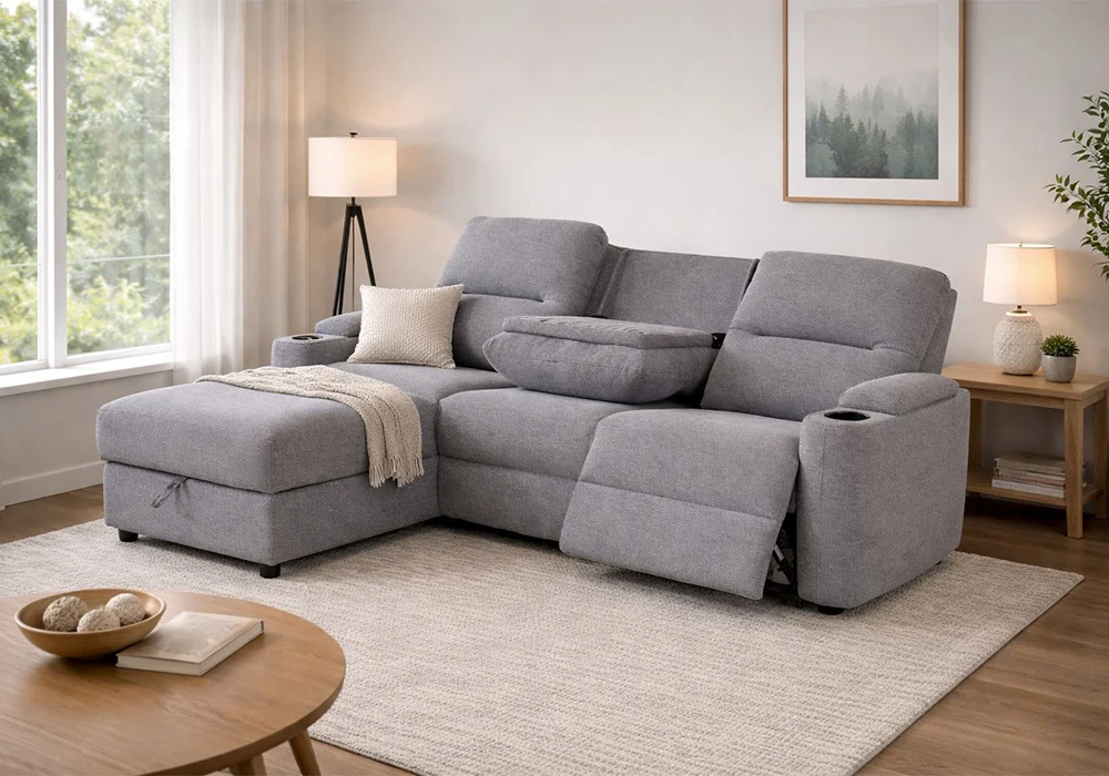 Salon D&rsquo;angle Relax Électrique HENRY avec Coffre de Rangement Angles Votre Magasin de Meuble et Électroménager à La Réunion ! 5