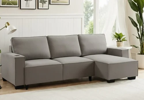 Salon d’Angle Convertible REV Alexia Gris Angles Votre Magasin de Meuble et Électroménager à La Réunion !