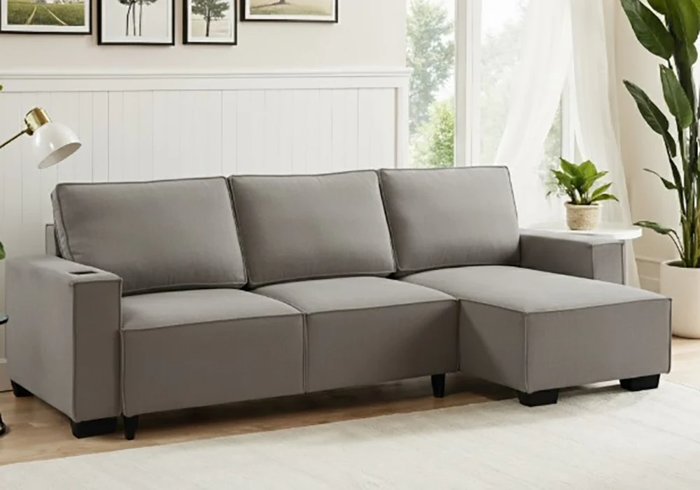 Salon d’Angle Convertible REV Alexia Gris Angles Votre Magasin de Meuble et Électroménager à La Réunion !