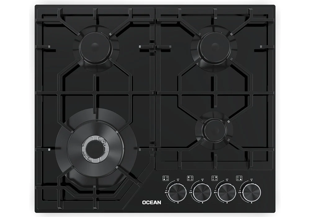 Plaque de Cuisson 4 Feux Verre Noir OCEAN OCGGHC631BG Cuisson Votre Magasin de Meuble et Électroménager à La Réunion !