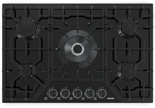 Plaque de Cuisson 5 Feux Verre Noir OCEAN OCGGHC741BGCE Cuisson Votre Magasin de Meuble et Électroménager à La Réunion !