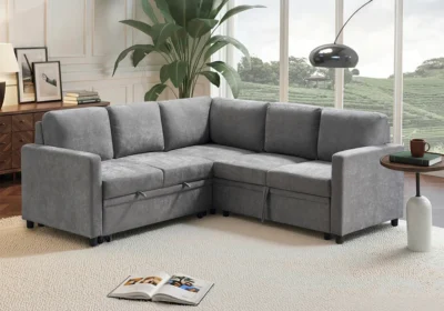 Salon D'Angle Convertible LILAS Gris