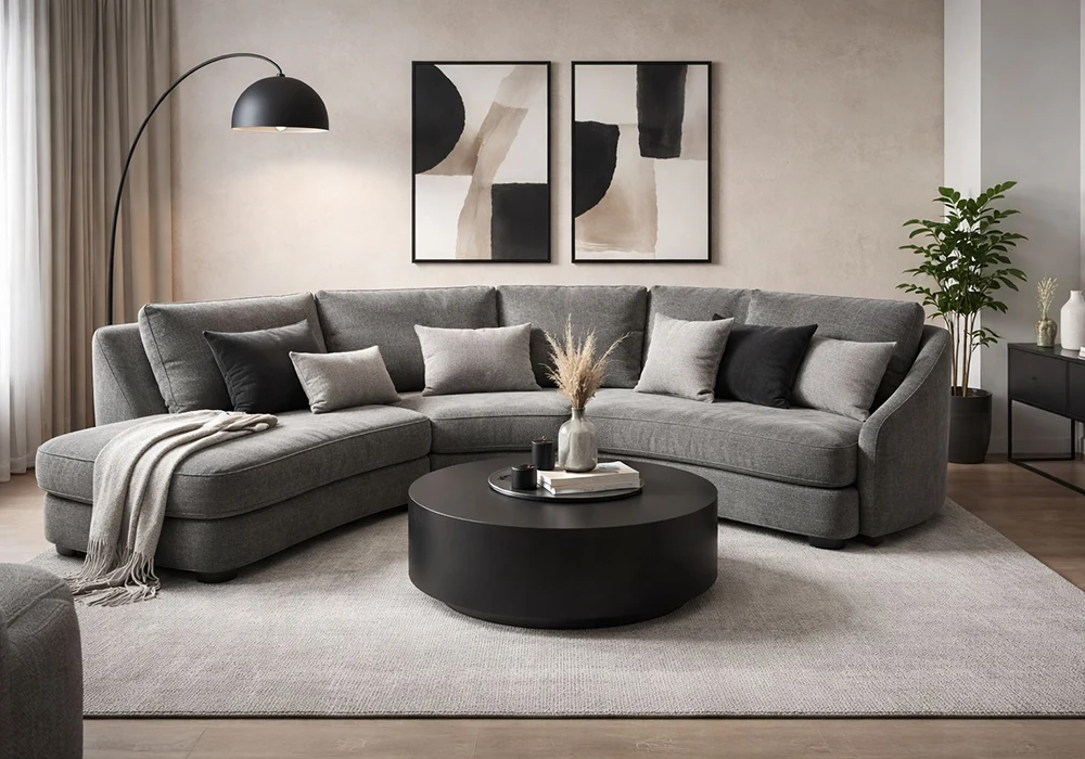 Salon d’Angle Harry Gris Angles Votre Magasin de Meuble et Électroménager à La Réunion !