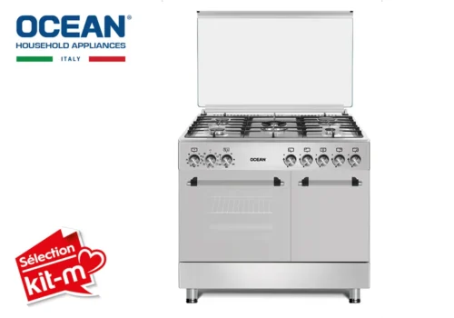 Cuisinière 5 Feux Gaz Butanette 90cm + Four Électrique OCEAN OCMR9550-15MMCCE Cuisson Votre Magasin de Meuble et Électroménager à La Réunion !