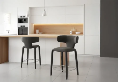 Tabouret Bar HOMEA Gris Chaises Votre Magasin de Meuble et Électroménager à La Réunion !