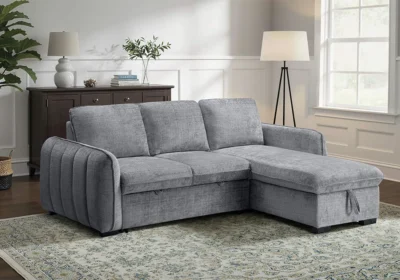 Salon D'Angle Convertible Réversible RITA Gris