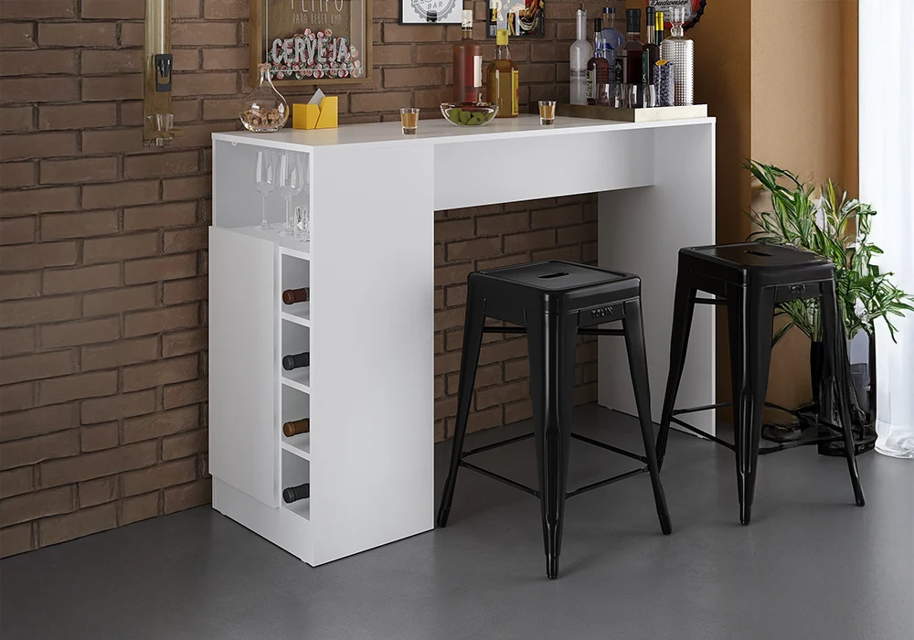 Comptoir Bar SAVIA Blanc Salles à Manger Votre Magasin de Meuble et Électroménager à La Réunion !