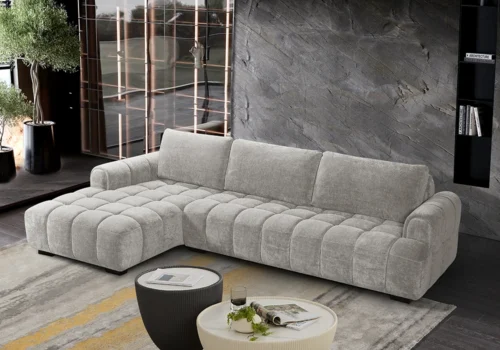 Salon D&rsquo;Angle AURIA Beige Angles Votre Magasin de Meuble et Électroménager à La Réunion !