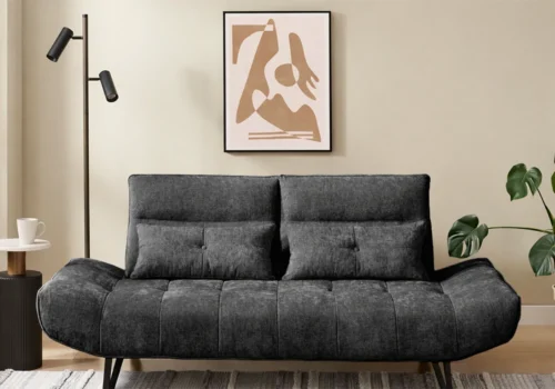 Canapé 2,5 places avance/recule MELIA Noir Classiques Votre Magasin de Meuble et Électroménager à La Réunion !