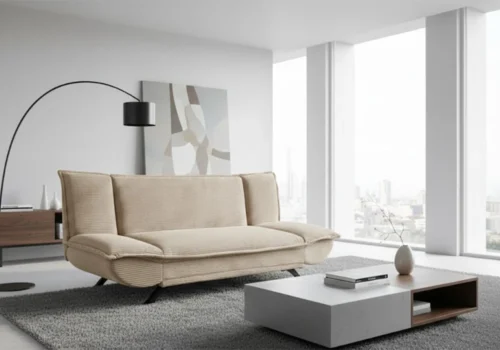 Banquette Clic-Clac MANEL Beige Convertibles Votre Magasin de Meuble et Électroménager à La Réunion !