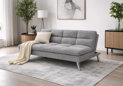 Banquette Clic-Clac ANYA Gris Convertibles Votre Magasin de Meuble et Électroménager à La Réunion !