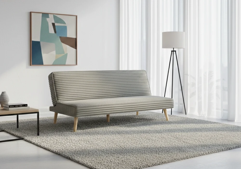 Banquette Clic-Clac ACOSTA beige Convertibles Votre Magasin de Meuble et Électroménager à La Réunion ! 4 Banquette Clic-Clac ACOSTA beige – Image 1