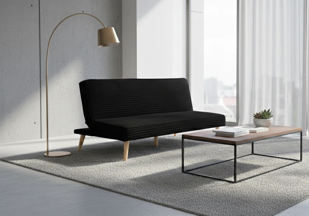 Banquette Clic-Clac ACOSTA Noir Convertibles Votre Magasin de Meuble et Électroménager à La Réunion ! 4 Banquette Clic-Clac ACOSTA Noir – Image 1