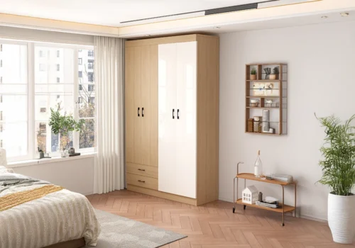 Armoire VALIO 4 Portes 2 Tiroirs Armoires, Commodes & Chevets Votre Magasin de Meuble et Électroménager à La Réunion !