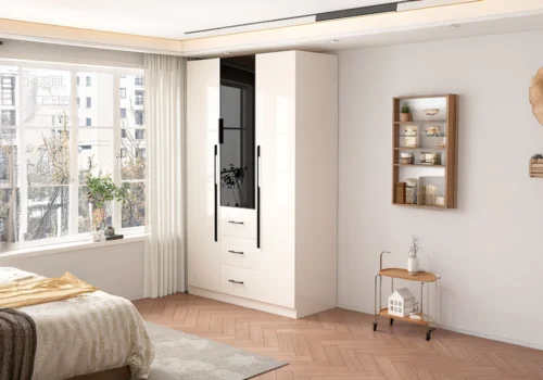 Armoire PREVIA 3 Portes 3 Tiroirs Armoires, Commodes & Chevets Votre Magasin de Meuble et Électroménager à La Réunion !