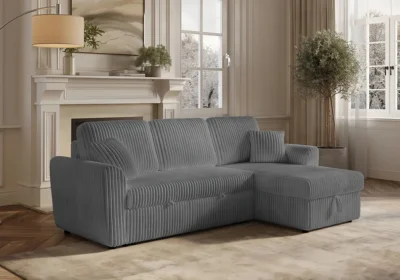 Salon D'Angle Convertible Réversible SABRA Gris