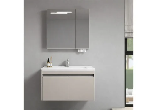 Ensemble Salle de Bain BELIA Beige 90cm Meubles Votre Magasin de Meuble et Électroménager à La Réunion !