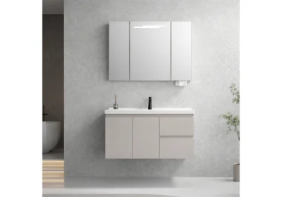 Ensemble Salle de Bain BELIA Beige 90cm Meubles Votre Magasin de Meuble et Électroménager à La Réunion !