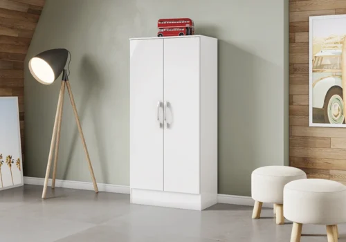 Armoire Range Tout 2 Portes Blanc Armoires, Commodes & Chevets Votre Magasin de Meuble et Électroménager à La Réunion !