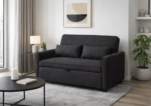 Canapé Convertible DELIA Gris Foncé Convertibles Votre Magasin de Meuble et Électroménager à La Réunion !