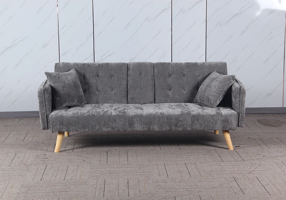 Banquette Clic-Clac PRETIA Gris Avec Console Centrale Convertibles Votre Magasin de Meuble et Électroménager à La Réunion !