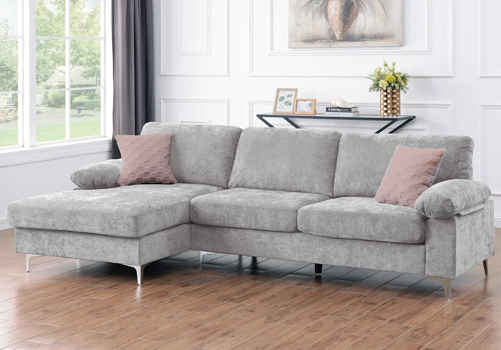 Salon D&rsquo;Angle KAVEAH Gris Clair Angles Votre Magasin de Meuble et Électroménager à La Réunion ! 5