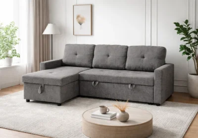 Salon d’Angle Convertible Reversible Elite Gris Clair