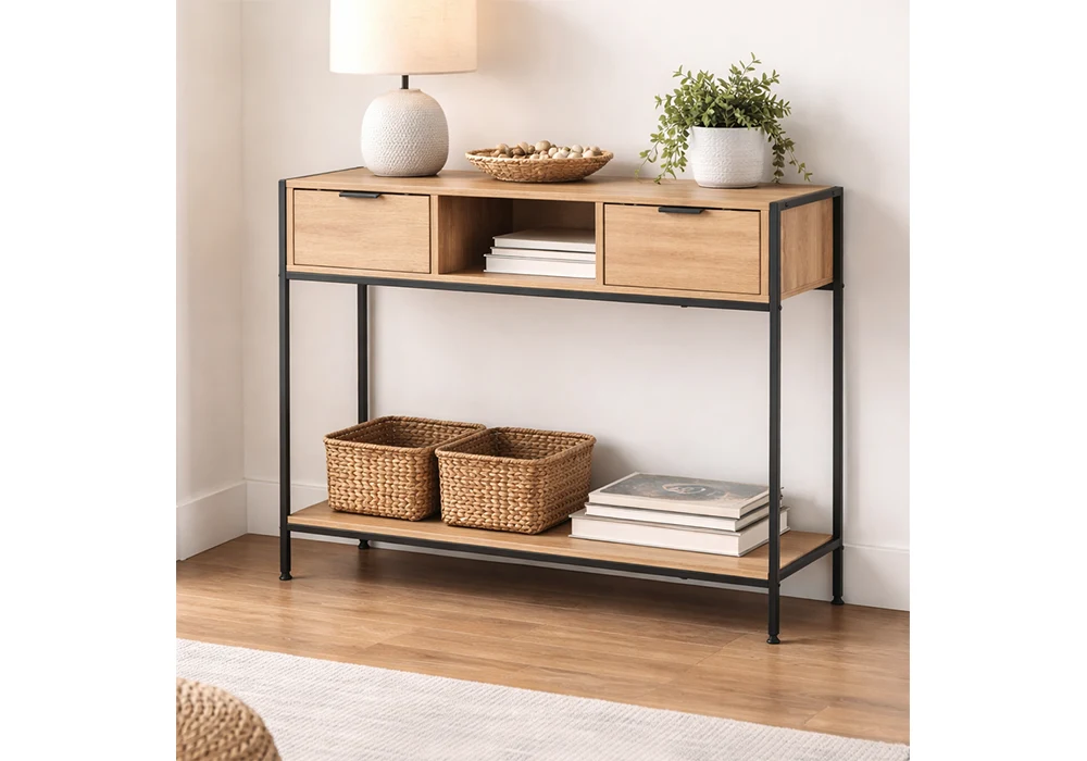 Console FLOOD 2 Tiroirs Les Consoles Votre Magasin de Meuble et Électroménager à La Réunion ! 4 Console FLOOD 2 Tiroirs – Image 1