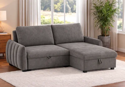 Salon D’Angle Convertible Réversible CLOUD Gris Classiques Votre Magasin de Meuble et Électroménager à La Réunion !