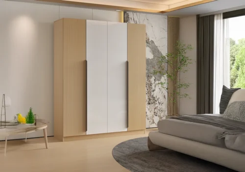 Armoire KENSLEY 4 Portes Armoires, Commodes & Chevets Votre Magasin de Meuble et Électroménager à La Réunion !