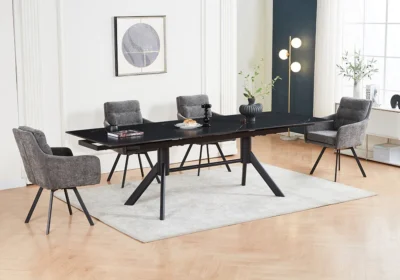 Table Rectangulaire Extensible ORVANE Noir