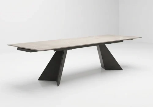 Table Rectangulaire Extensible NOVARA Beige Les Tables de Salon Votre Magasin de Meuble et Électroménager à La Réunion !