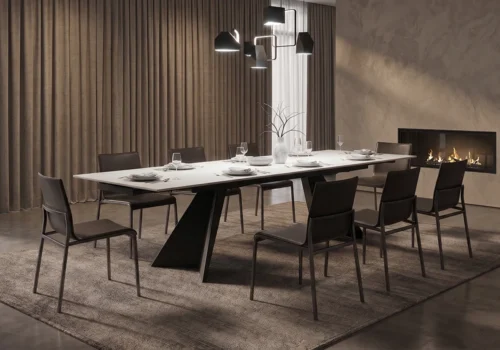 Table Rectangulaire Extensible NOVARA Blanc Les Tables de Salon Votre Magasin de Meuble et Électroménager à La Réunion !