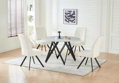 Table Ronde Céramique ELVARA Blanc