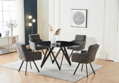 Table Ronde Céramique ELVARA Noire