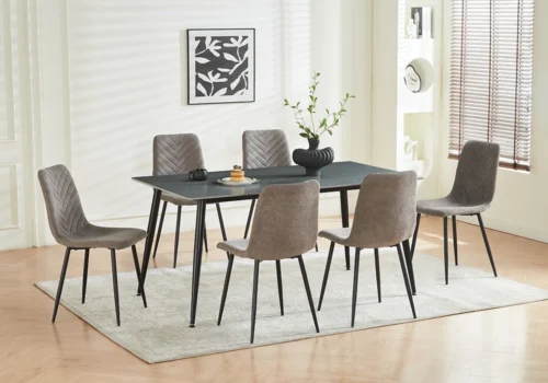 Ensemble Table à Manger avec 6 Chaises STONIA Chaises Votre Magasin de Meuble et Électroménager à La Réunion !