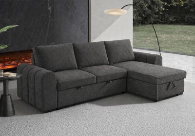 Salon d'Angle Convertible MELISSA Gris Foncé