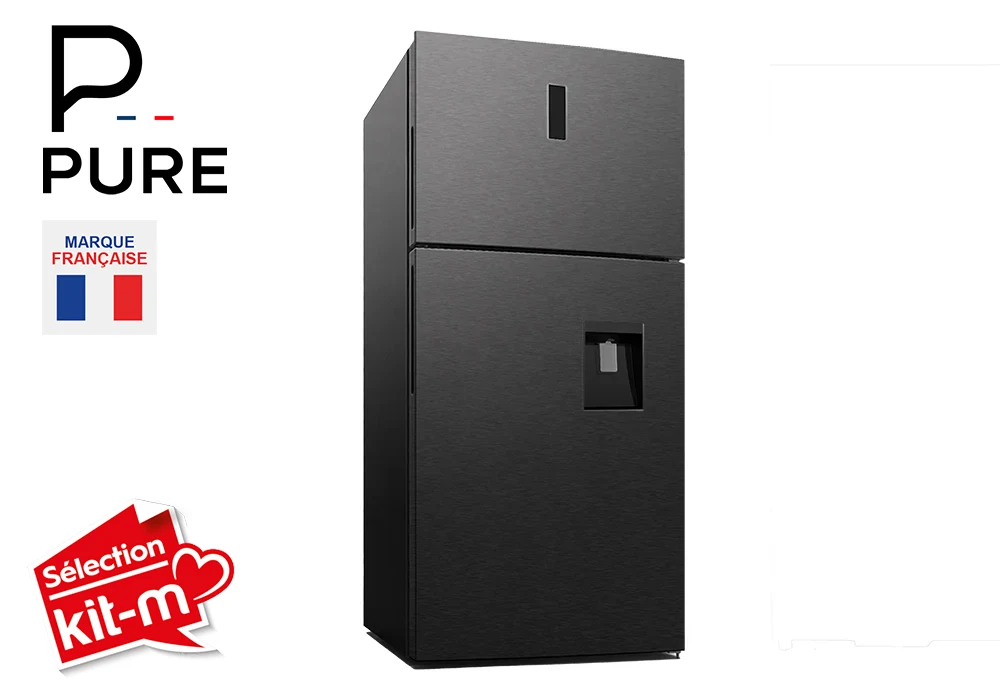 Réfrigérateur 2 Portes Dark Inox 483L PURE Électroménager Votre Magasin de Meuble et Électroménager à La Réunion !