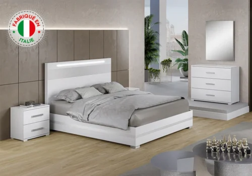 Miroir Blanc (COLLECTION ODETTE) Chambres à Coucher Votre Magasin de Meuble et Électroménager à La Réunion !