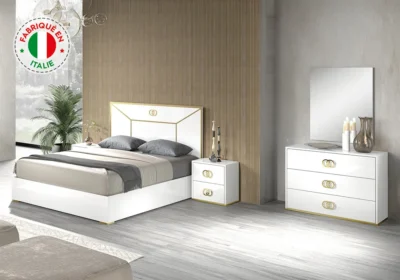 Chevet 2 Tiroirs Blanc (COLLECTION VOGUE)