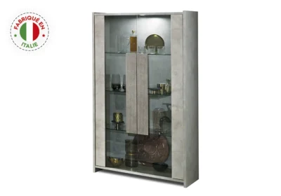 Vitrine 2 Portes Gris (COLLECTION SOLE)