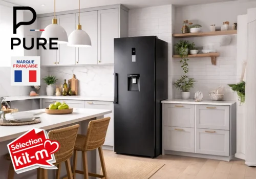 Réfrigérateur Armoire 1 Porte Dark Inox PURE Électroménager Votre Magasin de Meuble et Électroménager à La Réunion !