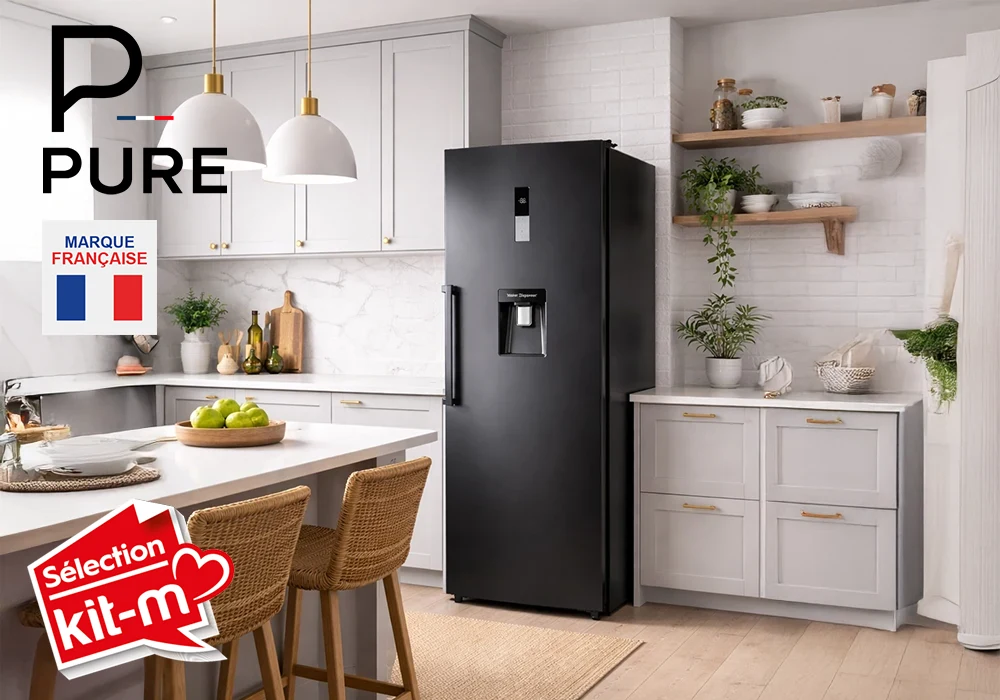Réfrigérateur Armoire 1 Porte Dark Inox PURE Électroménager Votre Magasin de Meuble et Électroménager à La Réunion !