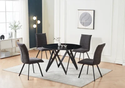 Lot de 6 Chaises ARIA Gris Foncé Chaises Votre Magasin de Meuble et Électroménager à La Réunion !